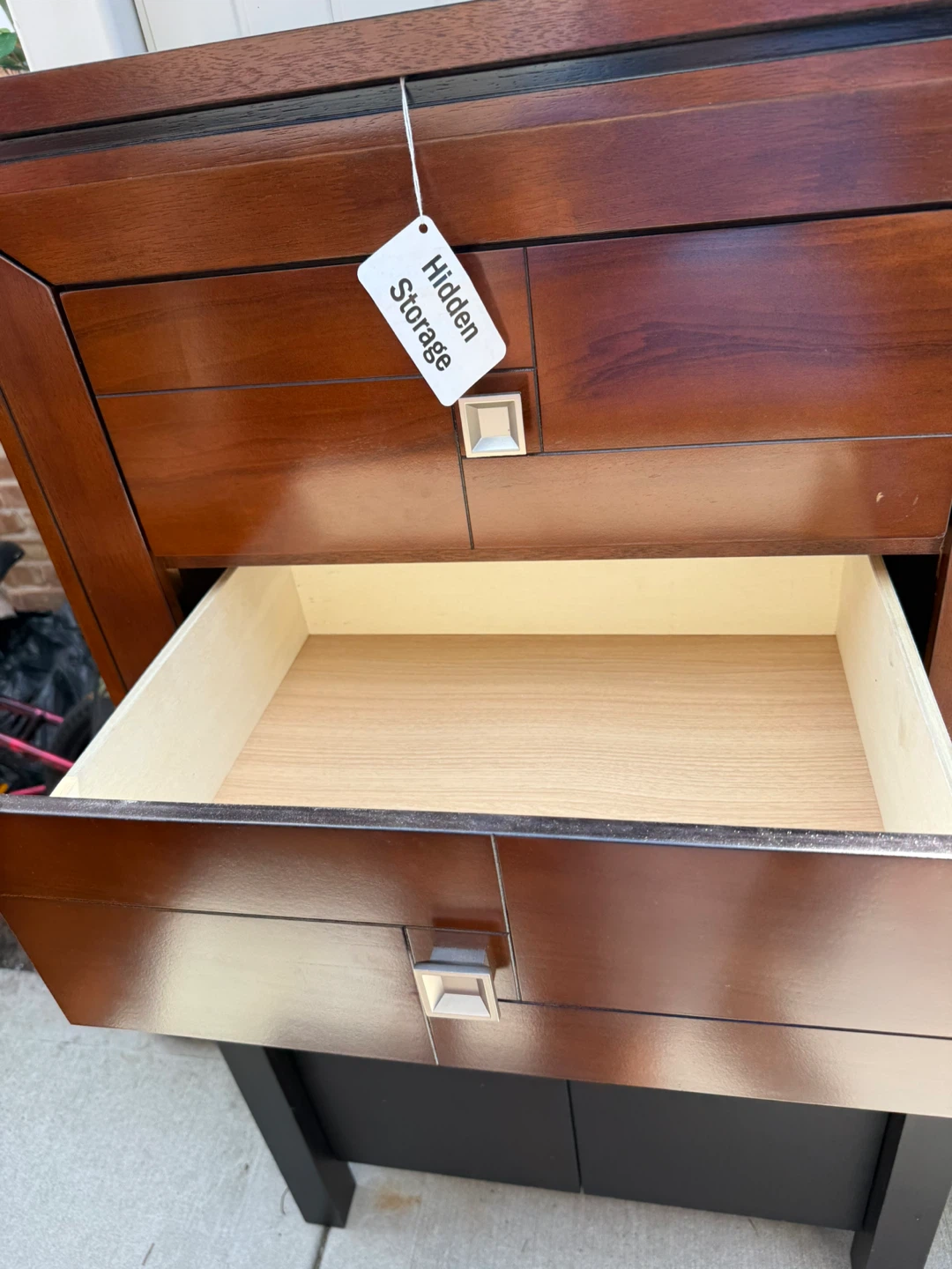 Wooden Nightstand with Hidden Storage - photo 2