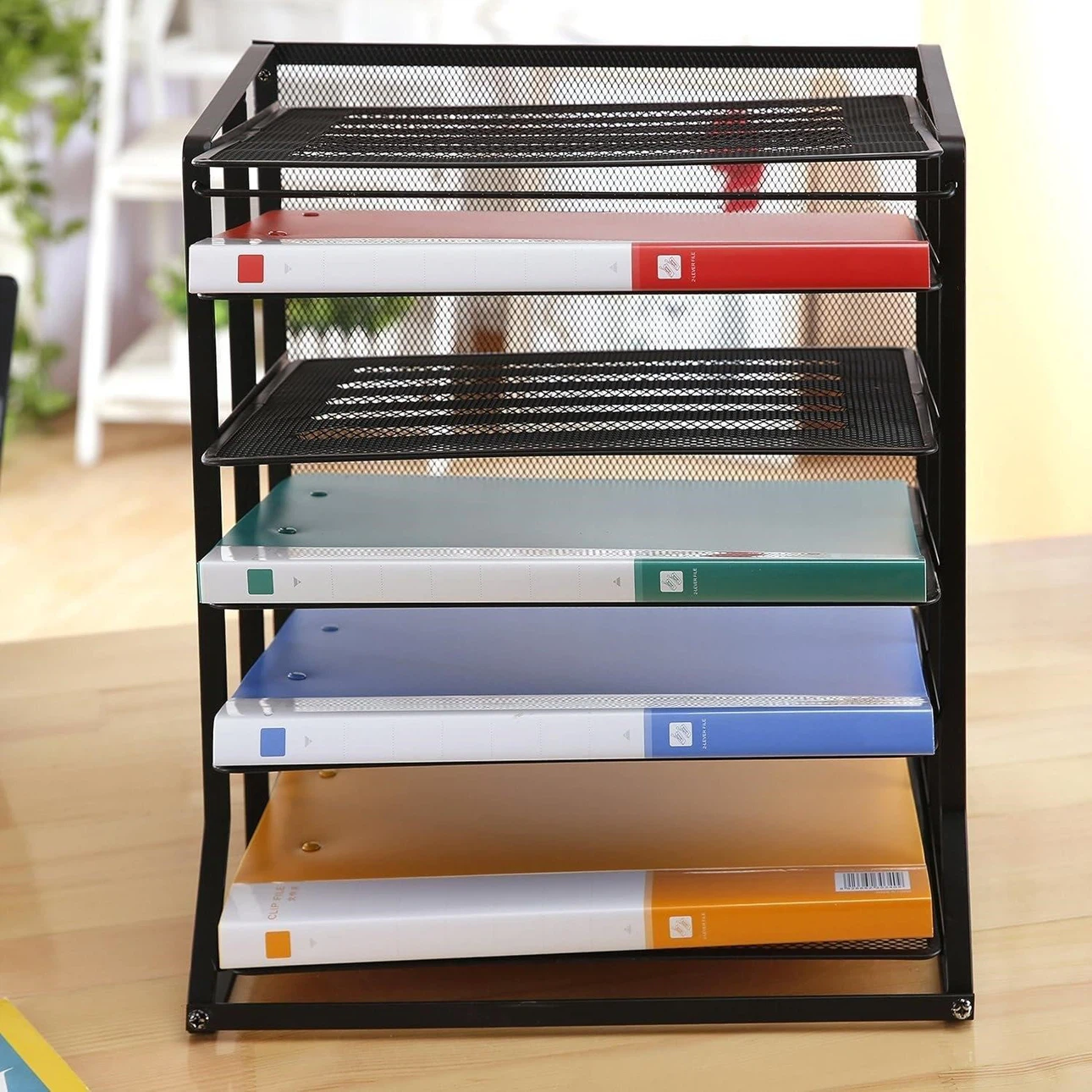 Black Mesh Desk Organizer with 5 Tiers - photo 2