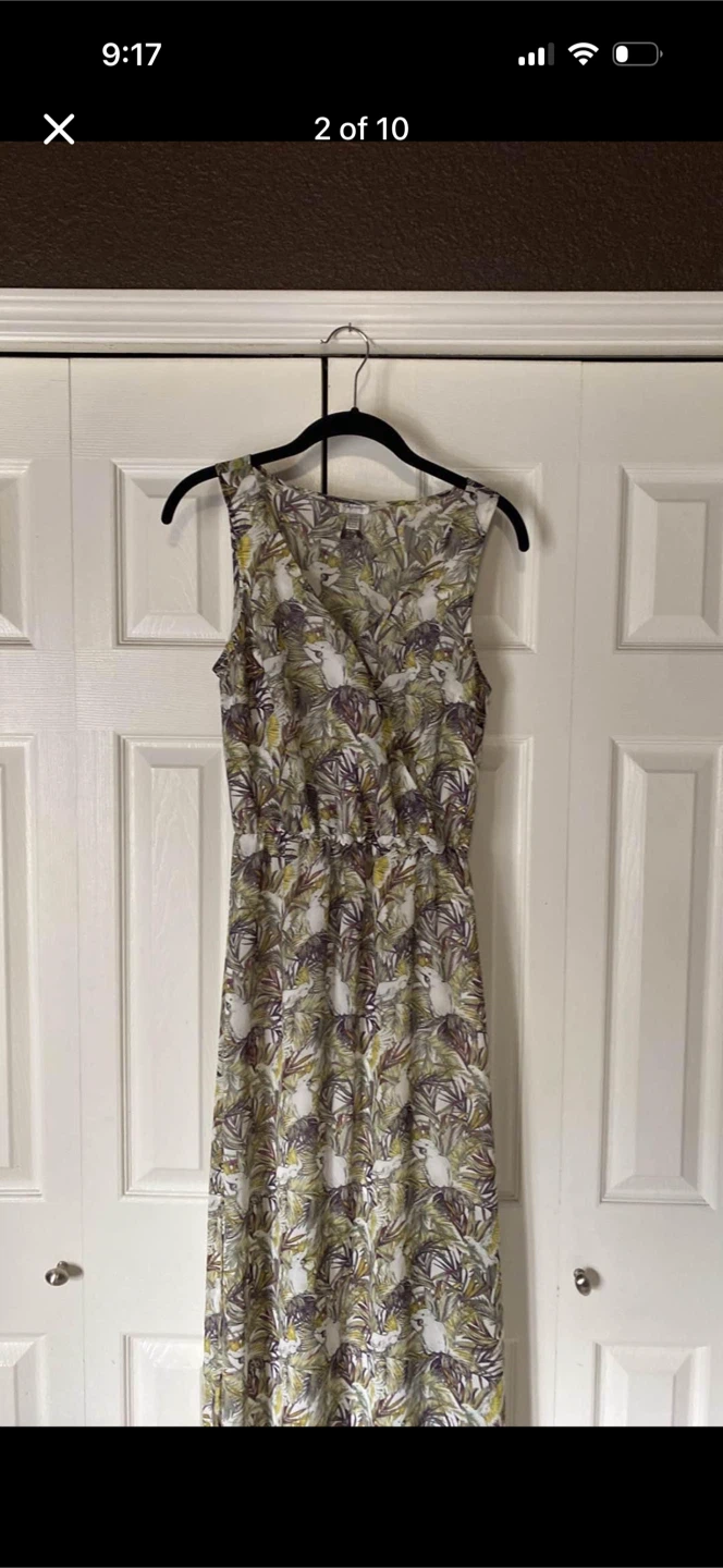 Dynamite Floral and Parrot Maxi Dress With Side Slits - photo 3