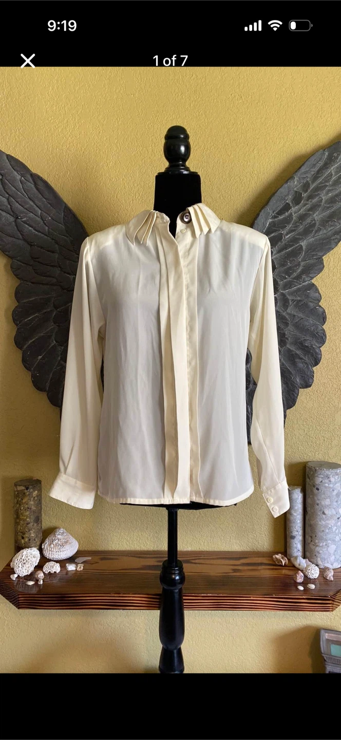 Como Vintage Button Down Blouse Shirt Top