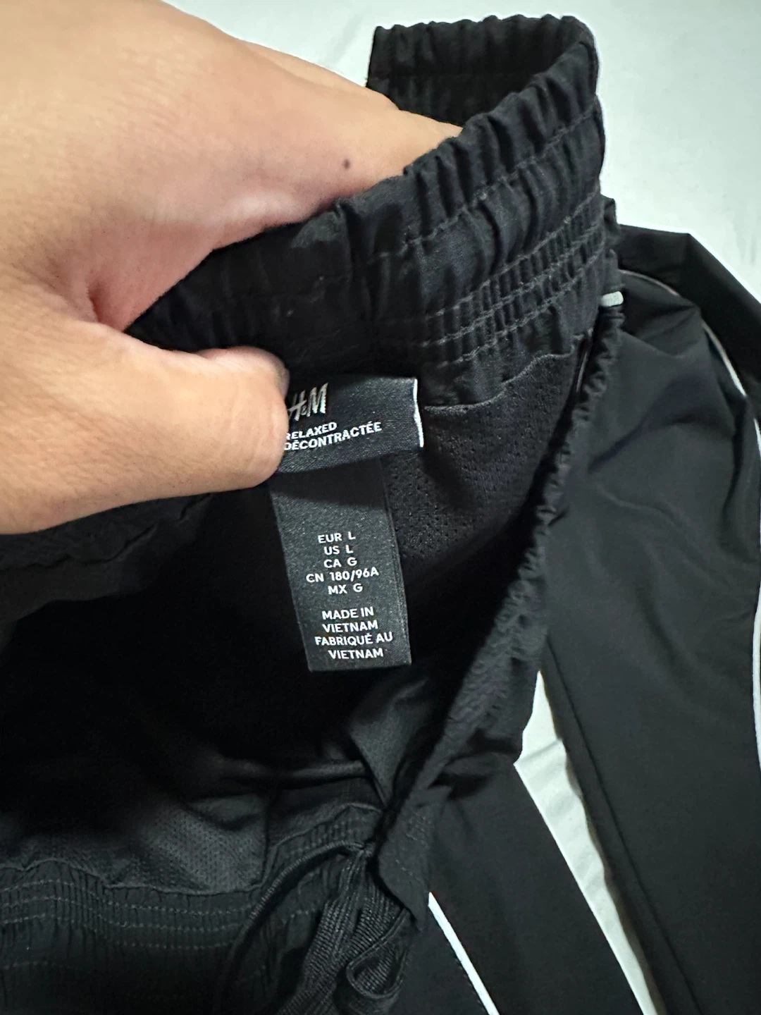 H&M Black Relaxed Fit Track Pants - Large - photo 2