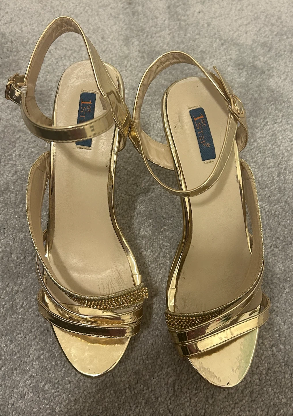 1st Step Gold Strappy Heels
