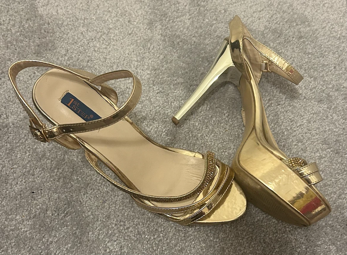 1st Step Gold Strappy Heels - photo 2