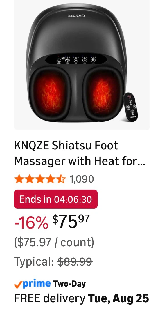KNQZE Shiatsu Foot Massager with Heat - photo 2