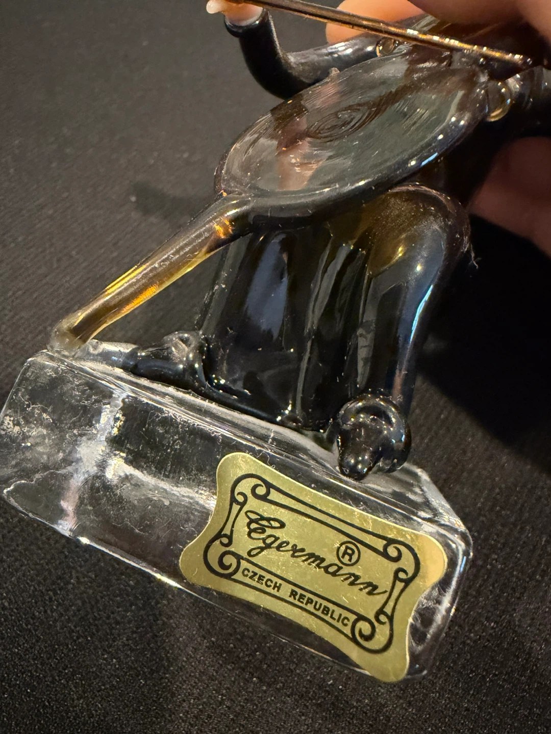 Egermann Glass Figurine Woman Cellist - photo 4