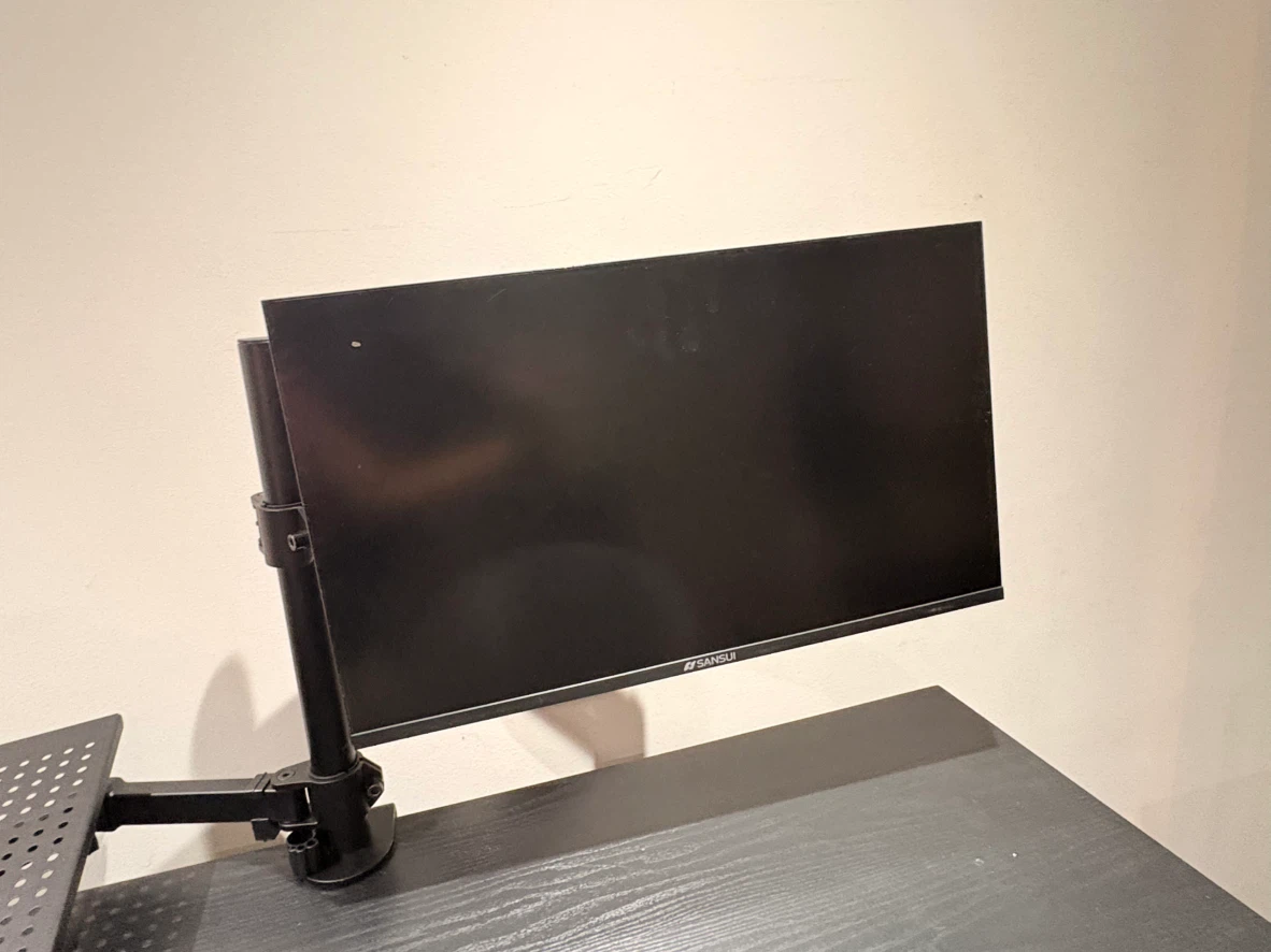 Black Computer Desk with Monitor Mount - photo 2