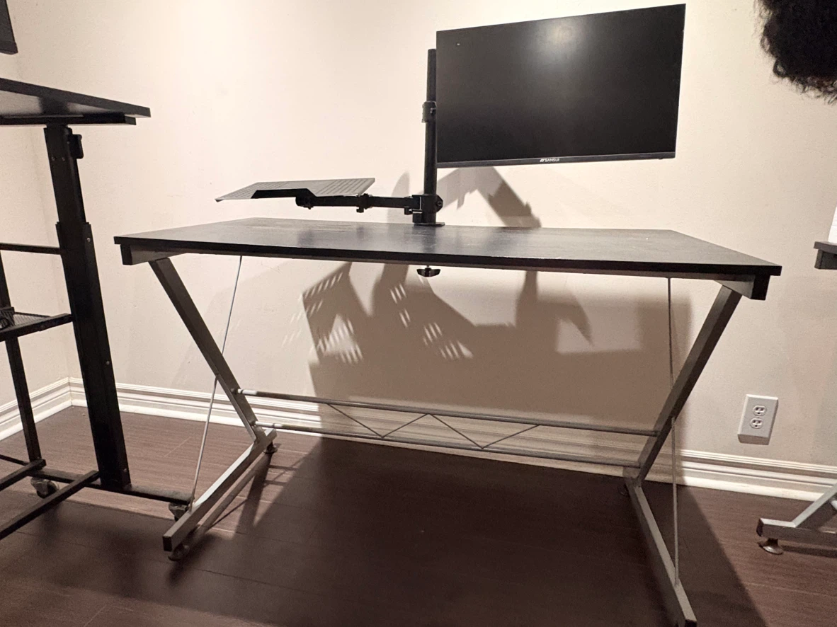 Black Computer Desk with Monitor Mount - photo 3