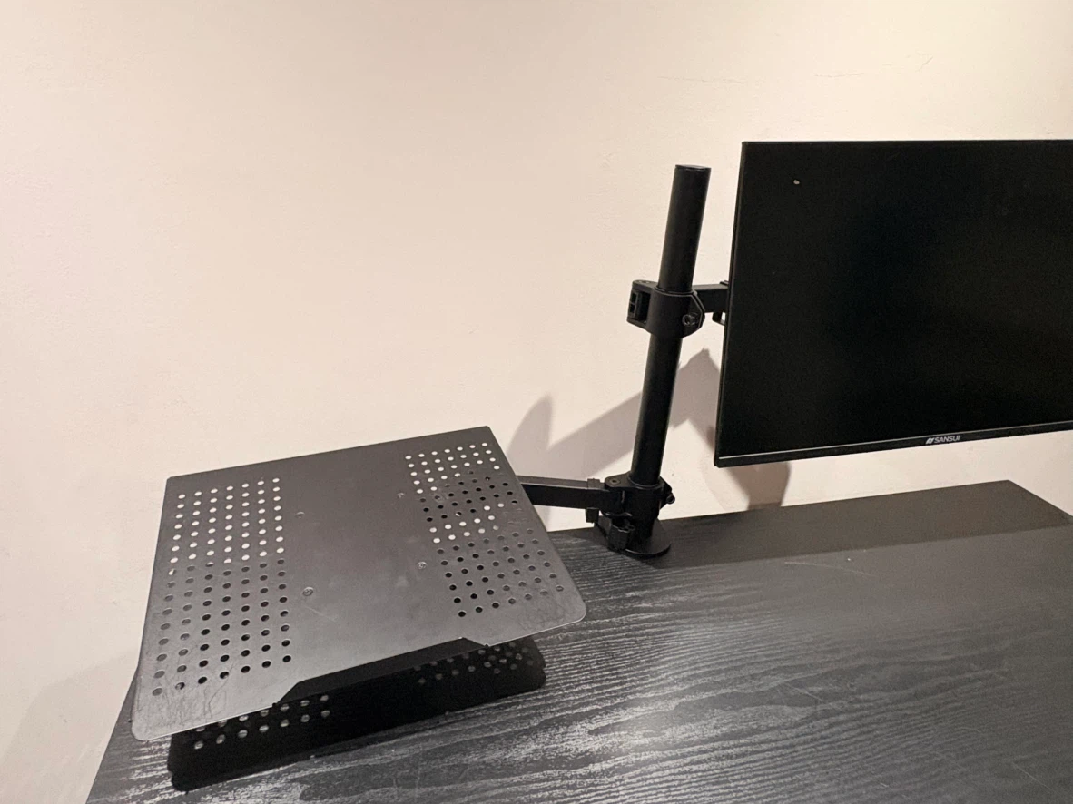 Adjustable Monitor Desk Mount with Laptop Tray - photo 2