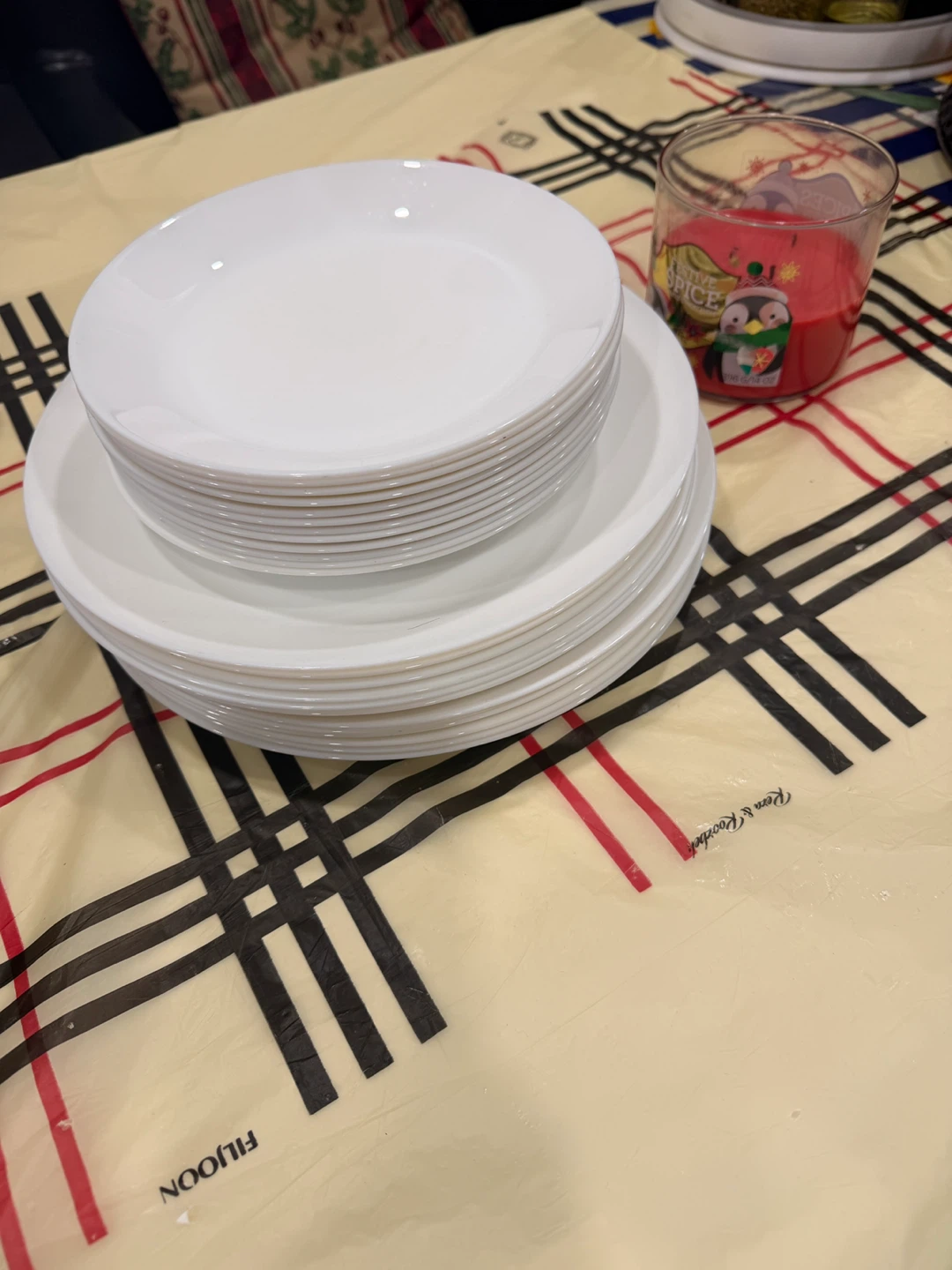 Set of White Ceramic Plates