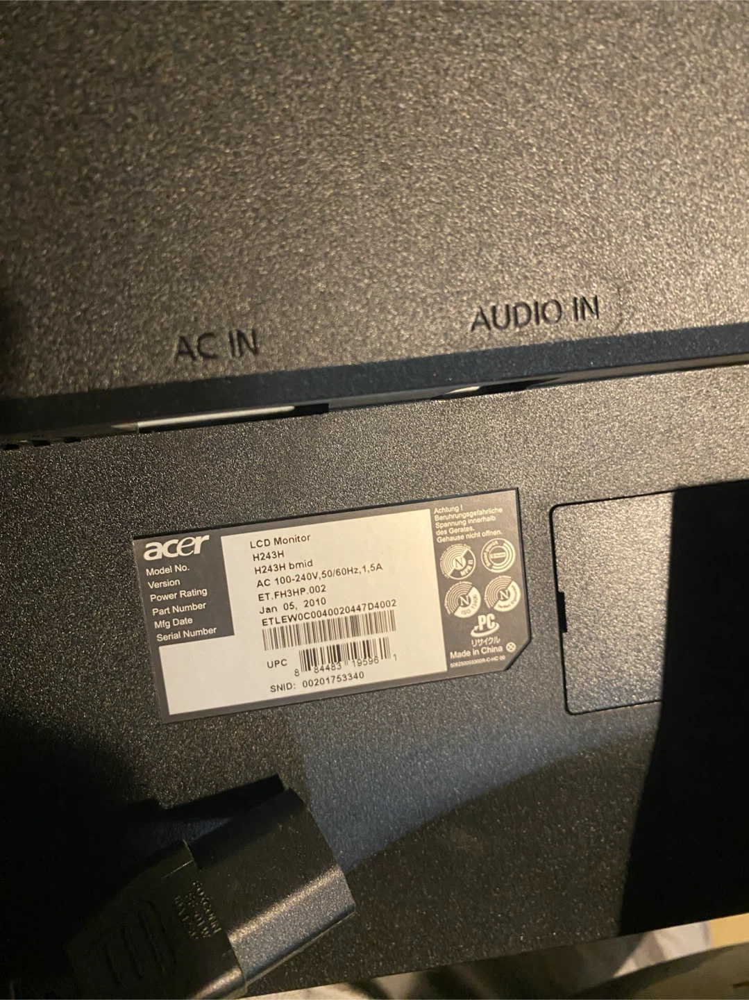 Acer 24 inch Computer Monitor - photo 2
