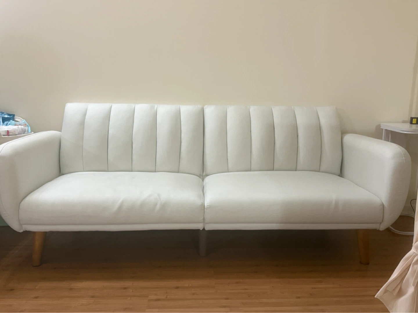 White convertible futon sofa