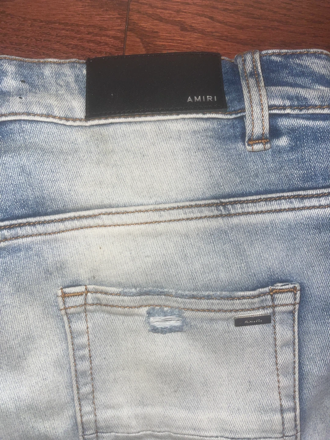 Blue yellow rip Amiri jeans - photo 3