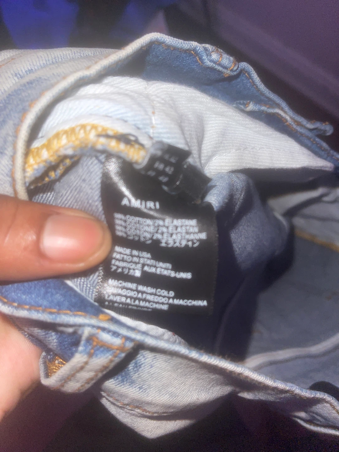 Blue yellow rip Amiri jeans - photo 5