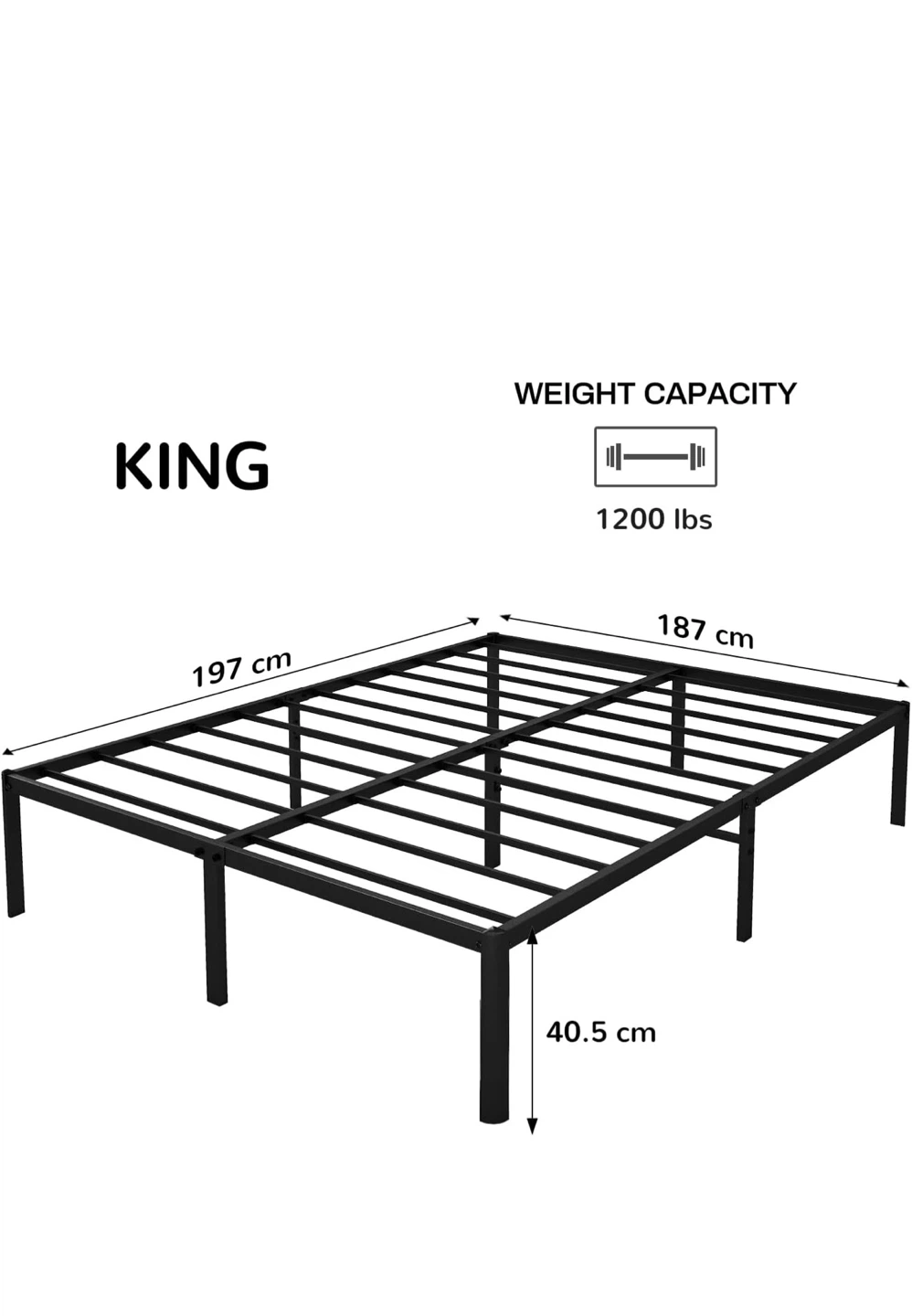 King Size Bed Frame + Mattress for Sale