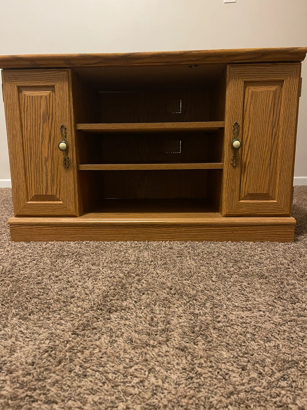 Oak TV Stand with Cabinet
