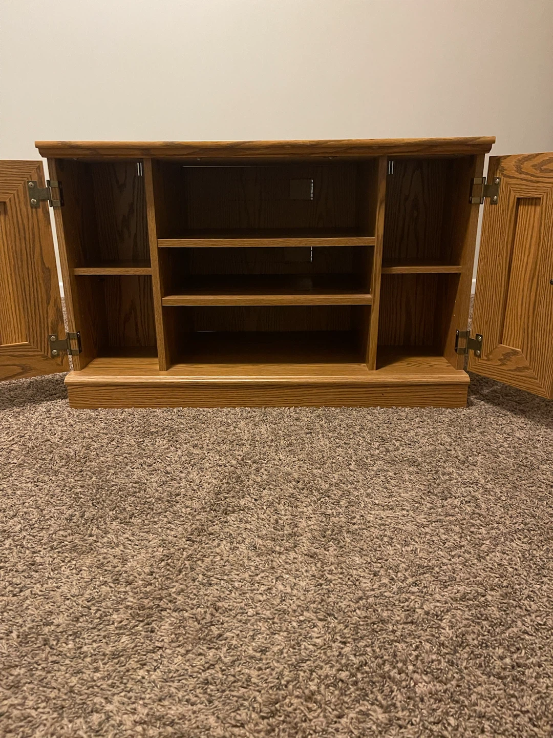 Oak TV Stand with Cabinet - photo 2
