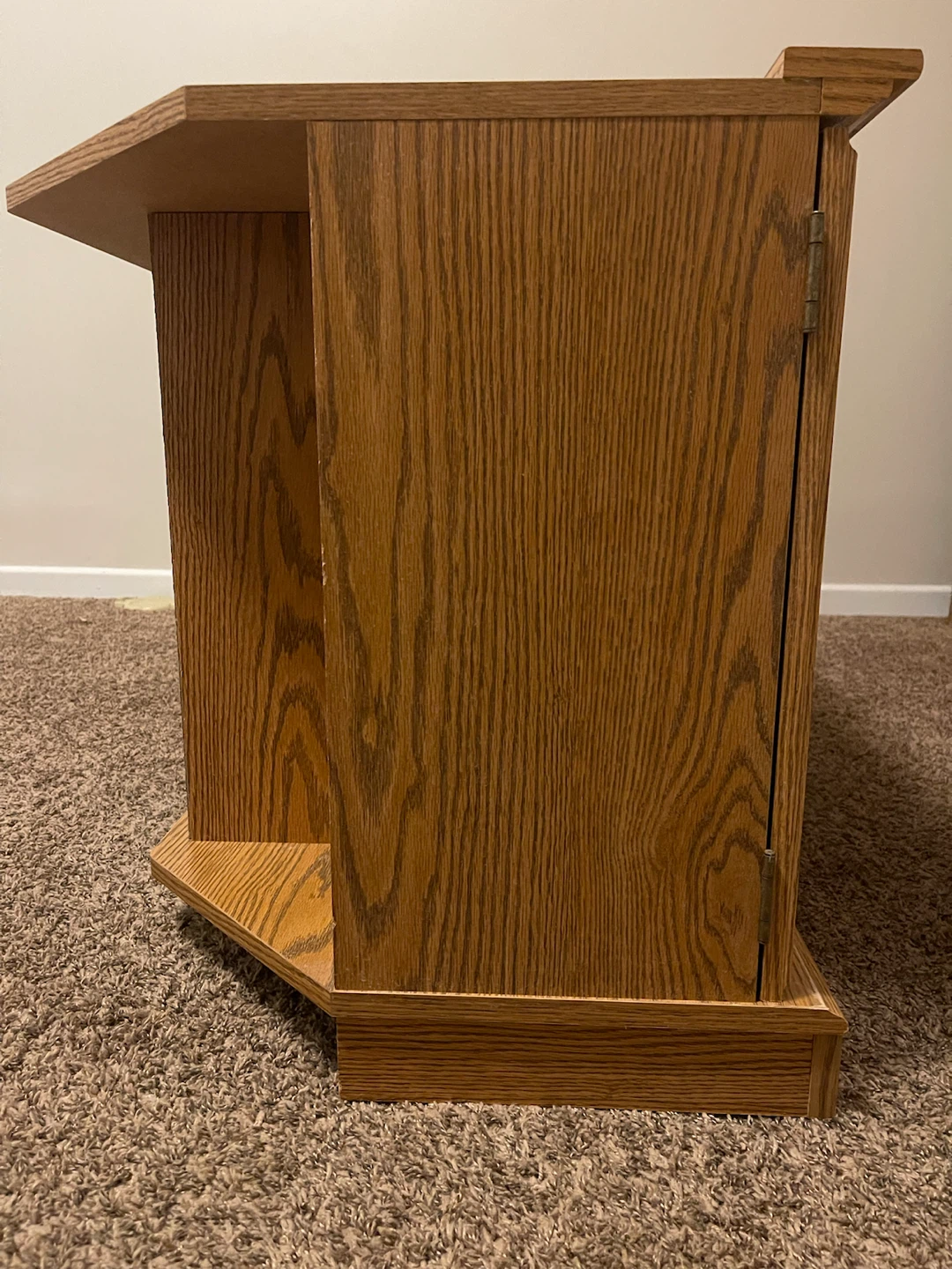 Oak TV Stand with Cabinet - photo 4