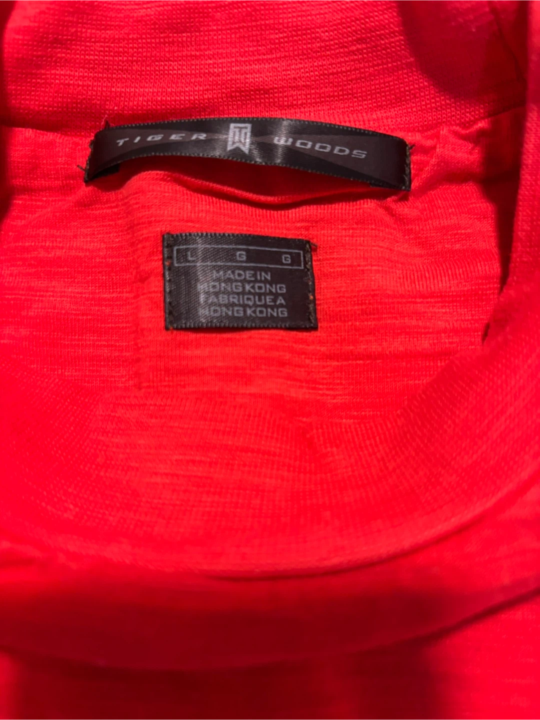 Tiger Woods Red Golf T-Shirt Size L - photo 3