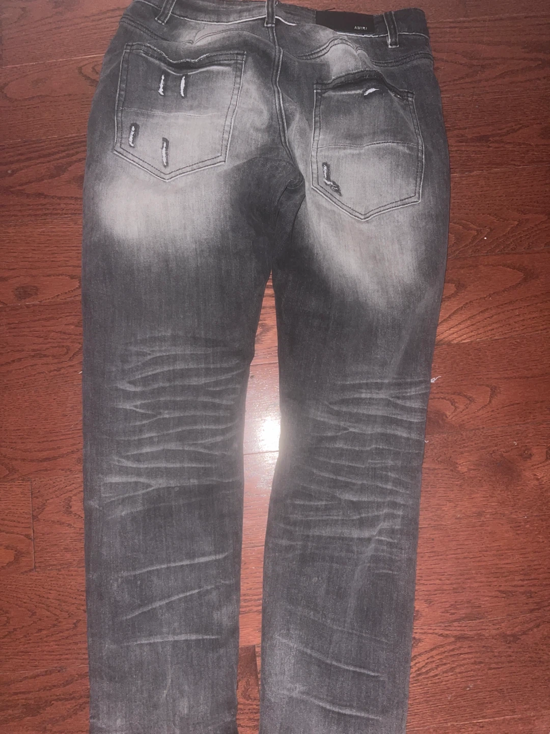 Amiri Distressed Grey Denim Jeans - photo 2