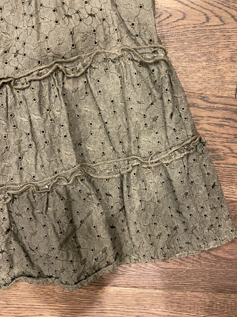 EUC: Jessica Petite Size 14 Olive Green Eyelet Tiered Skirt - photo 2