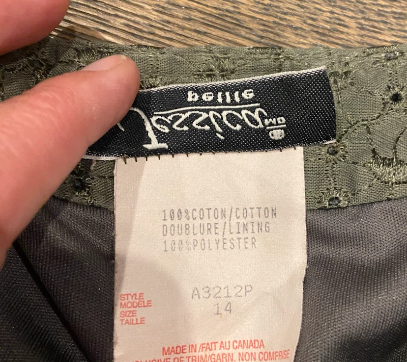 EUC: Jessica Petite Size 14 Olive Green Eyelet Tiered Skirt - photo 5
