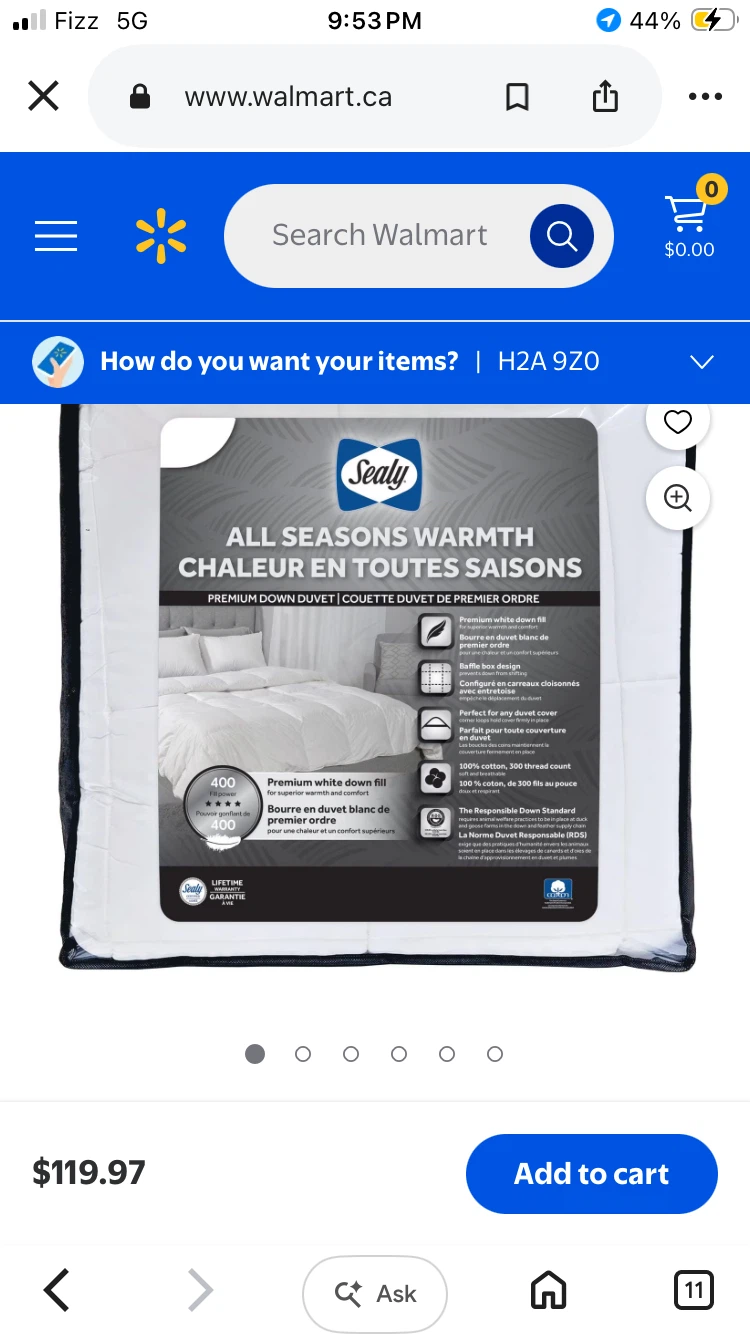 Sealy All Seasons Warmth Premium Down Duvet