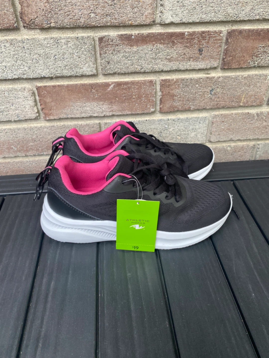Athletic Works black and pink running shoes