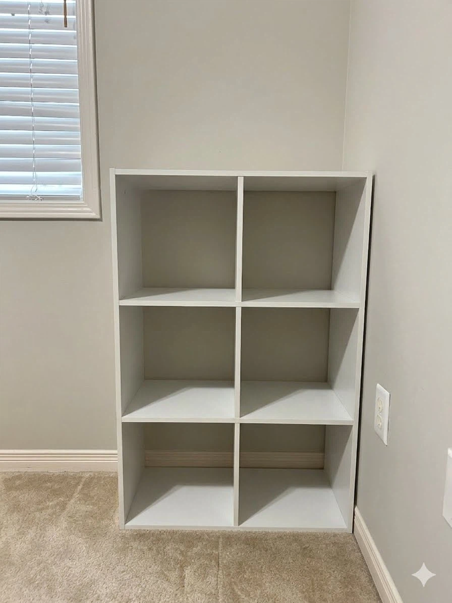 White 6-Cube Storage Shelf