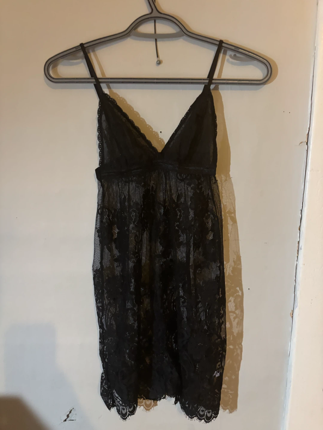 La Vie en Rose Black Lace Babydoll Lingerie XS/TP
