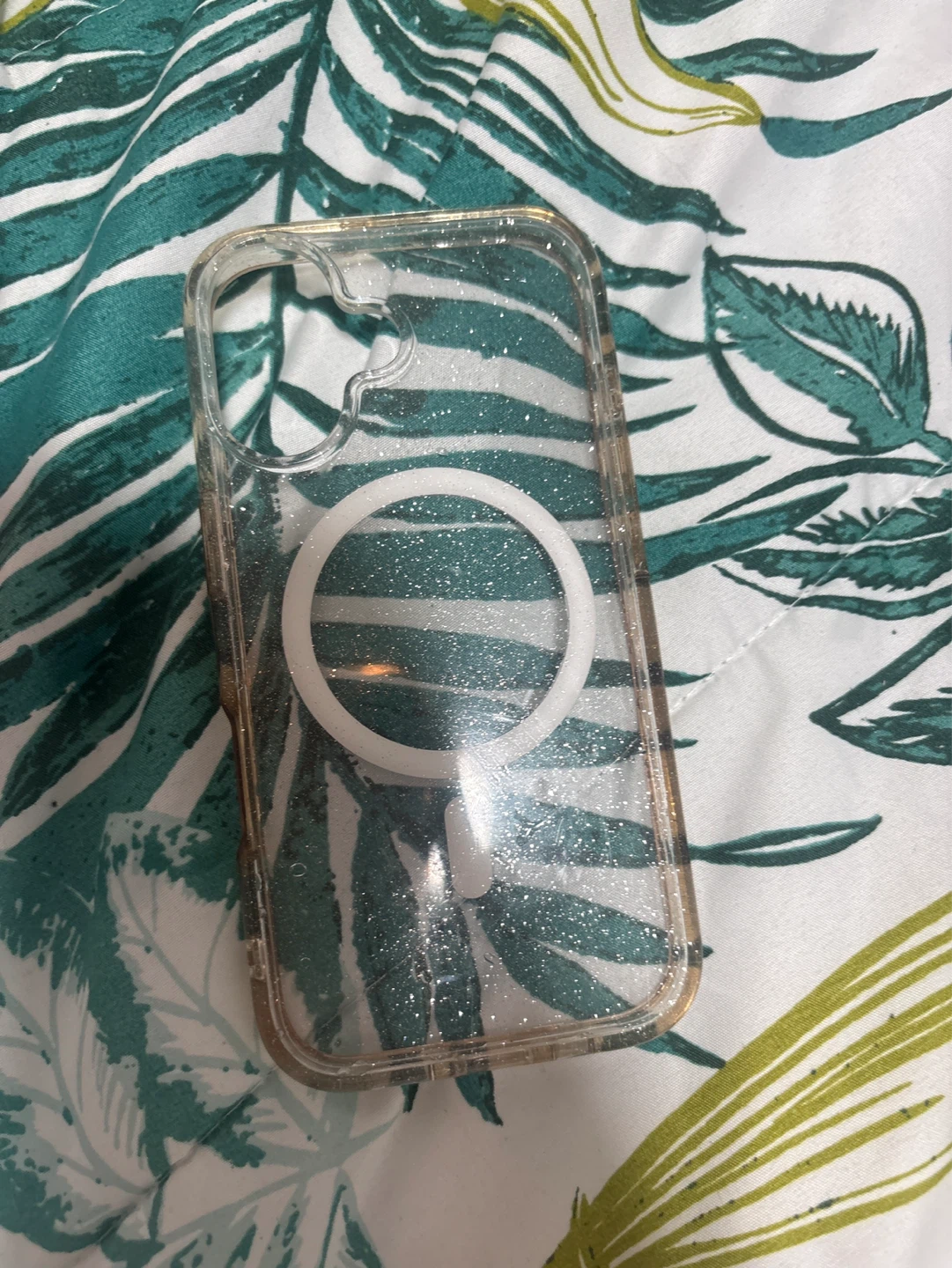 iPhone 16 Clear Glitter Phone Case with MagSafe Ring