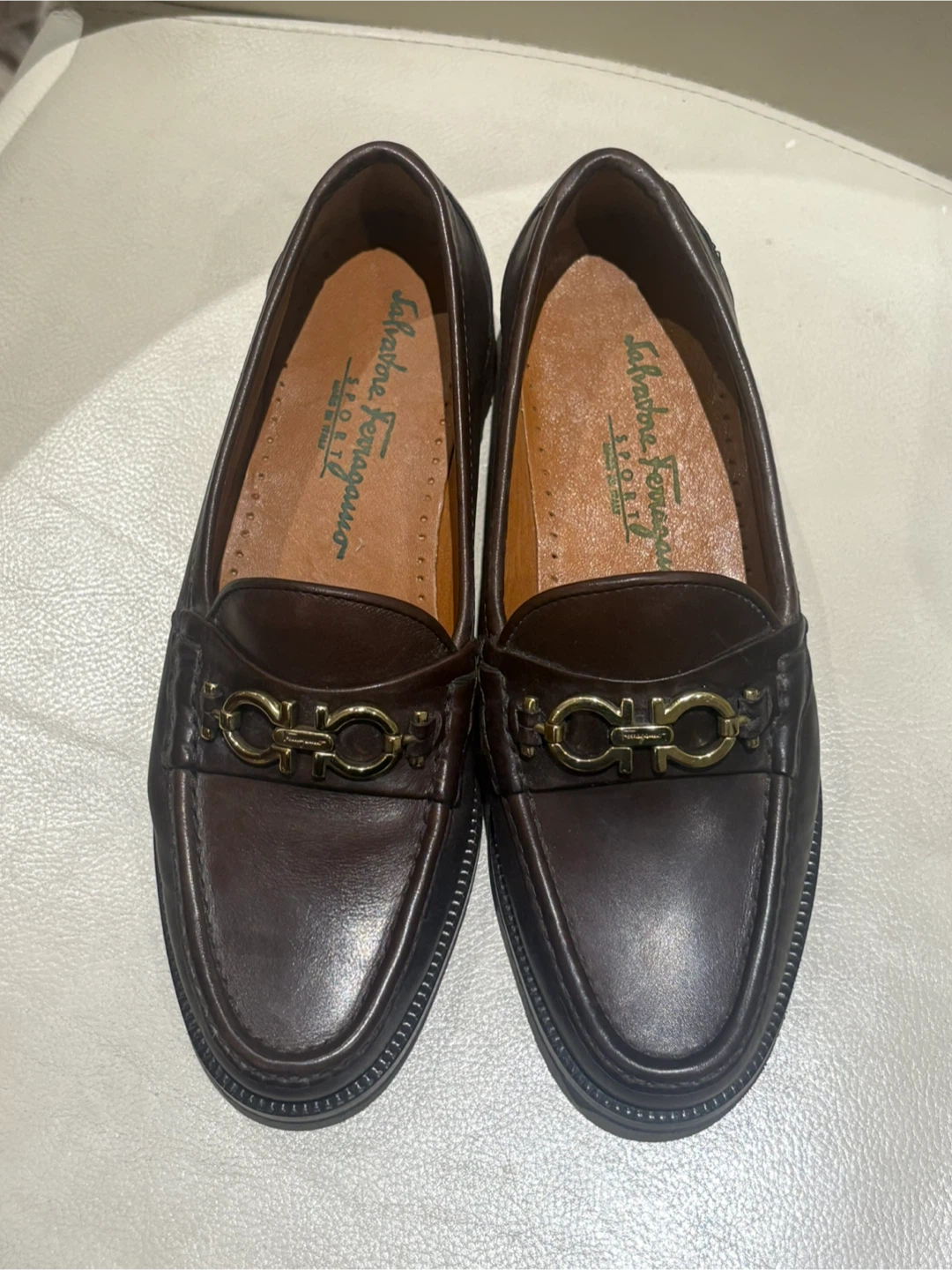 Salvatore Ferragamo SPORT Gancini Leather Loafers US 5 C