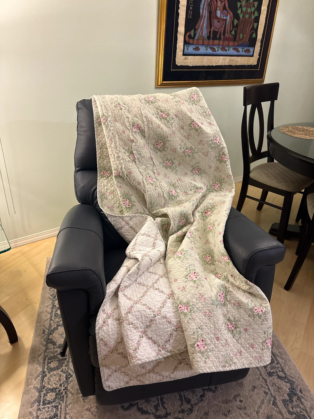 Vintage Chic Floral Quilted Throw Blanket - photo 3