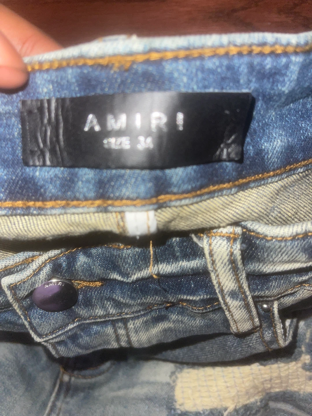Amiri distressed blue jeans size 34 - photo 3
