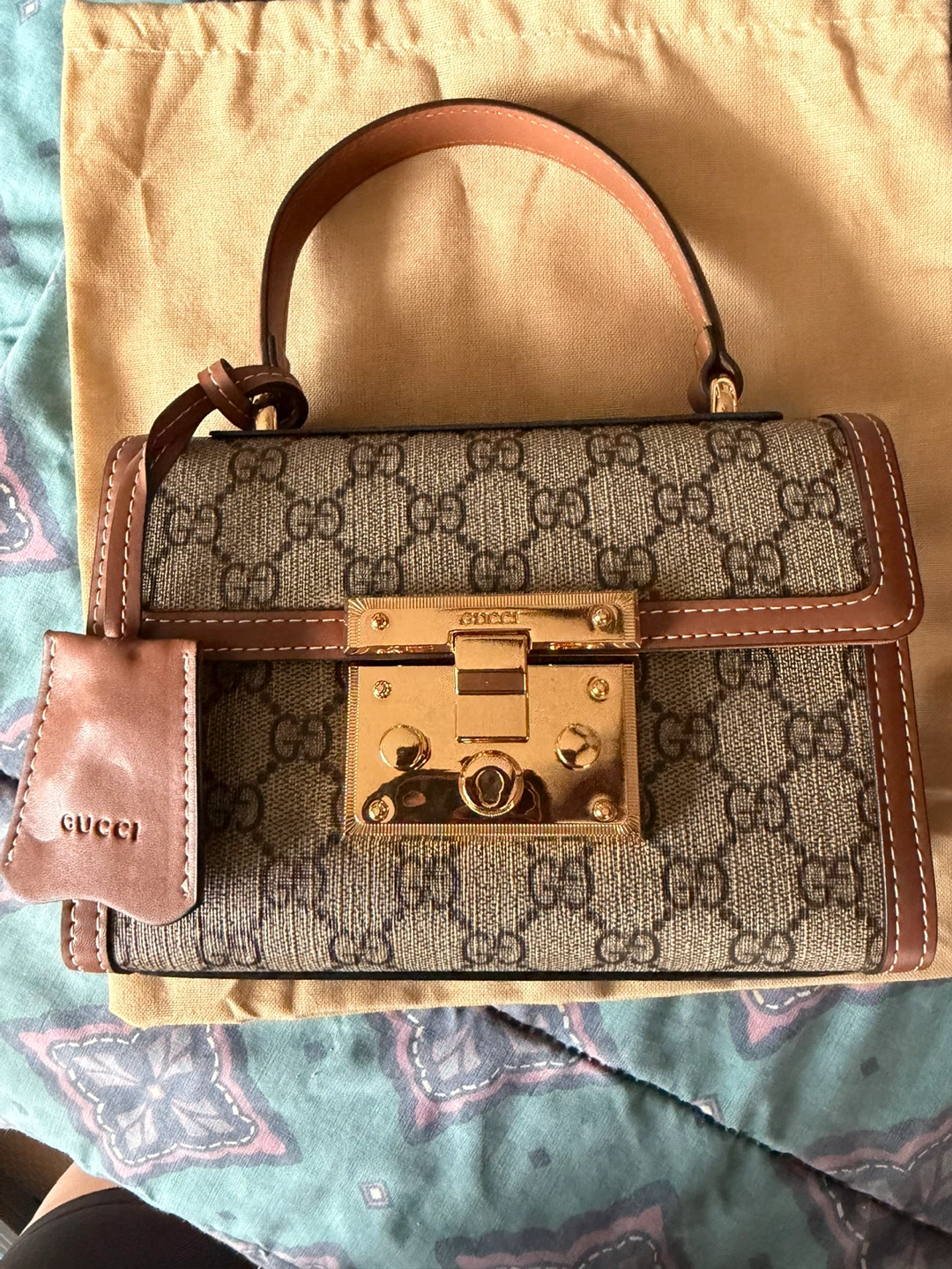 Gucci Padlock GG Supreme Small Top Handle Bag