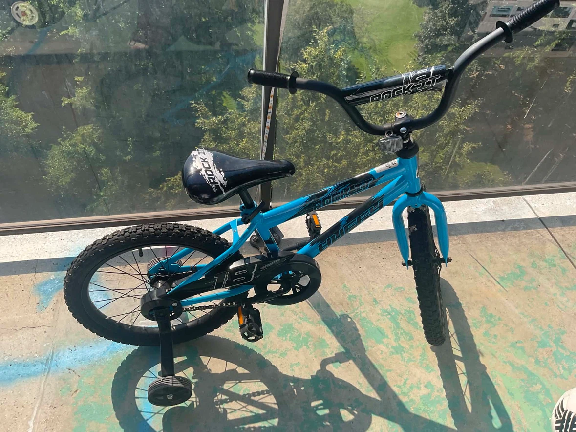 Blue Huffy Rock-It Kids Bike