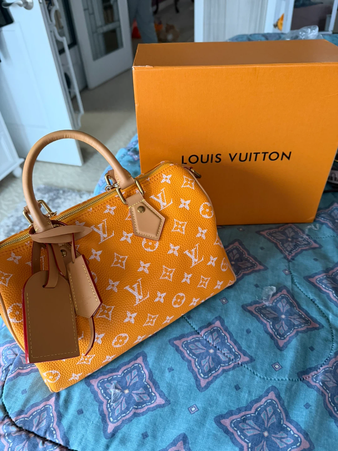 Louis Vuitton Speedy Bandoulière Orange Monogram Bag