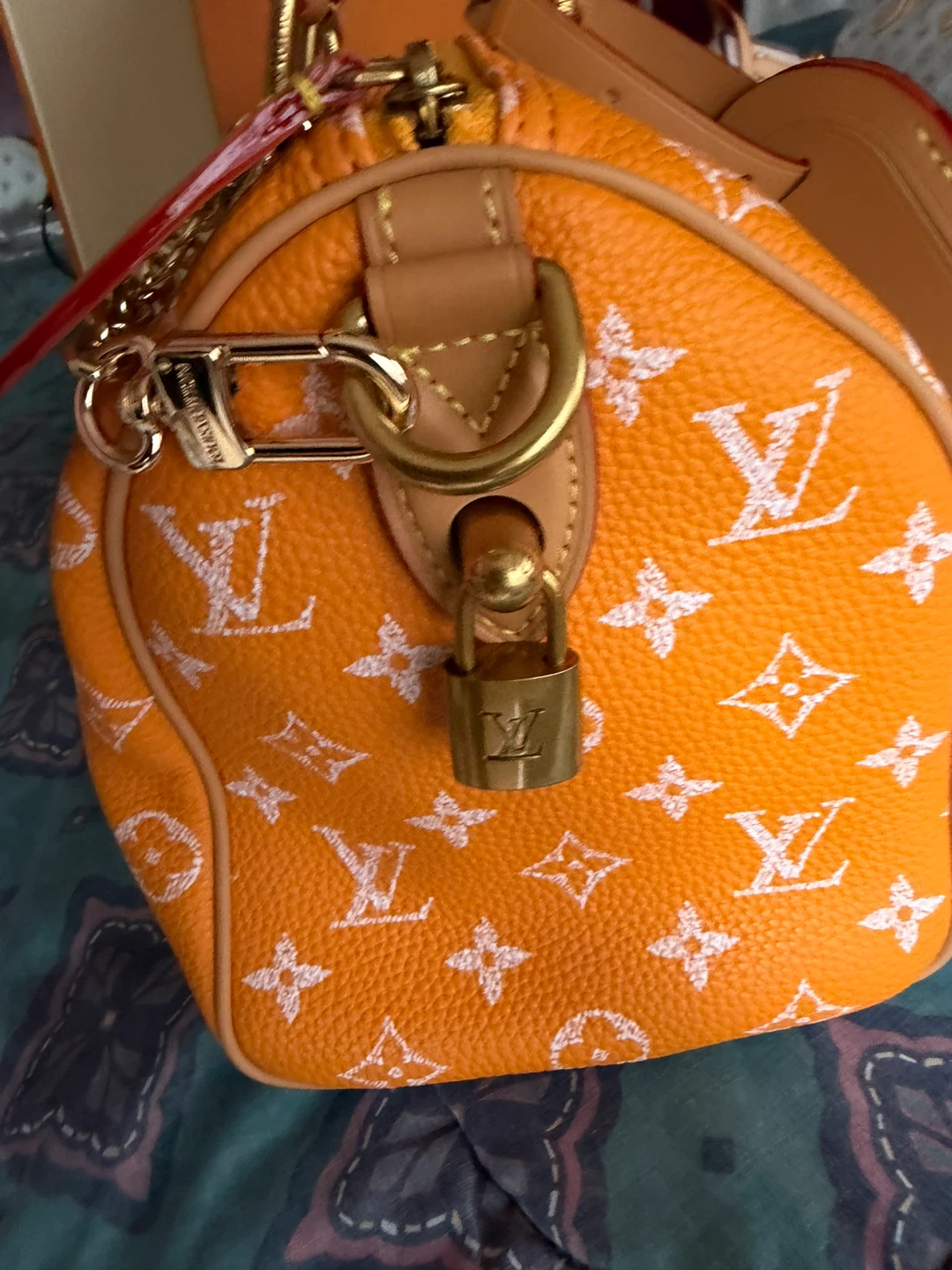 Louis Vuitton Speedy Bandoulière Orange Monogram Bag - photo 2