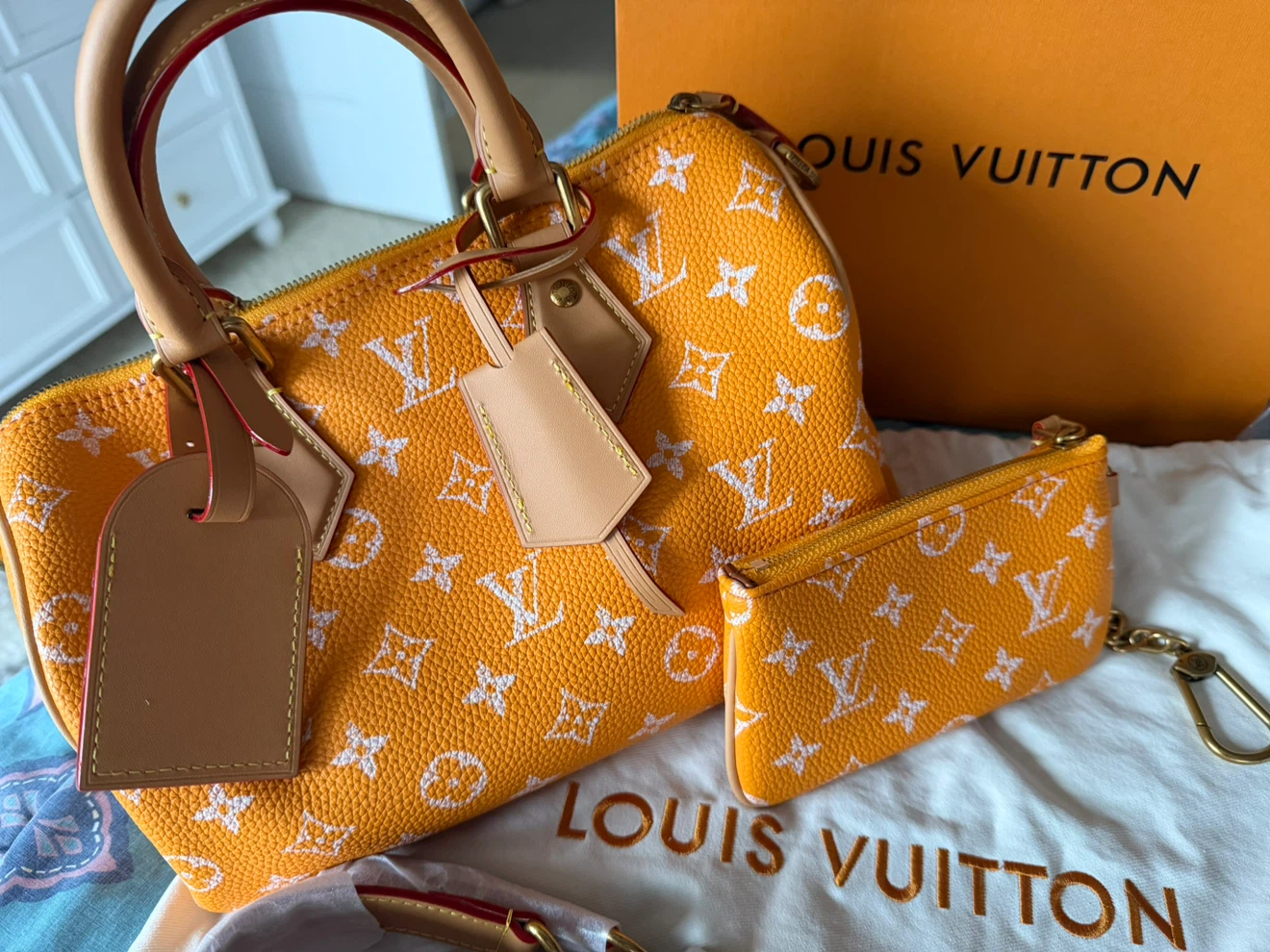 Louis Vuitton Speedy Bandoulière Orange Monogram Bag - photo 5