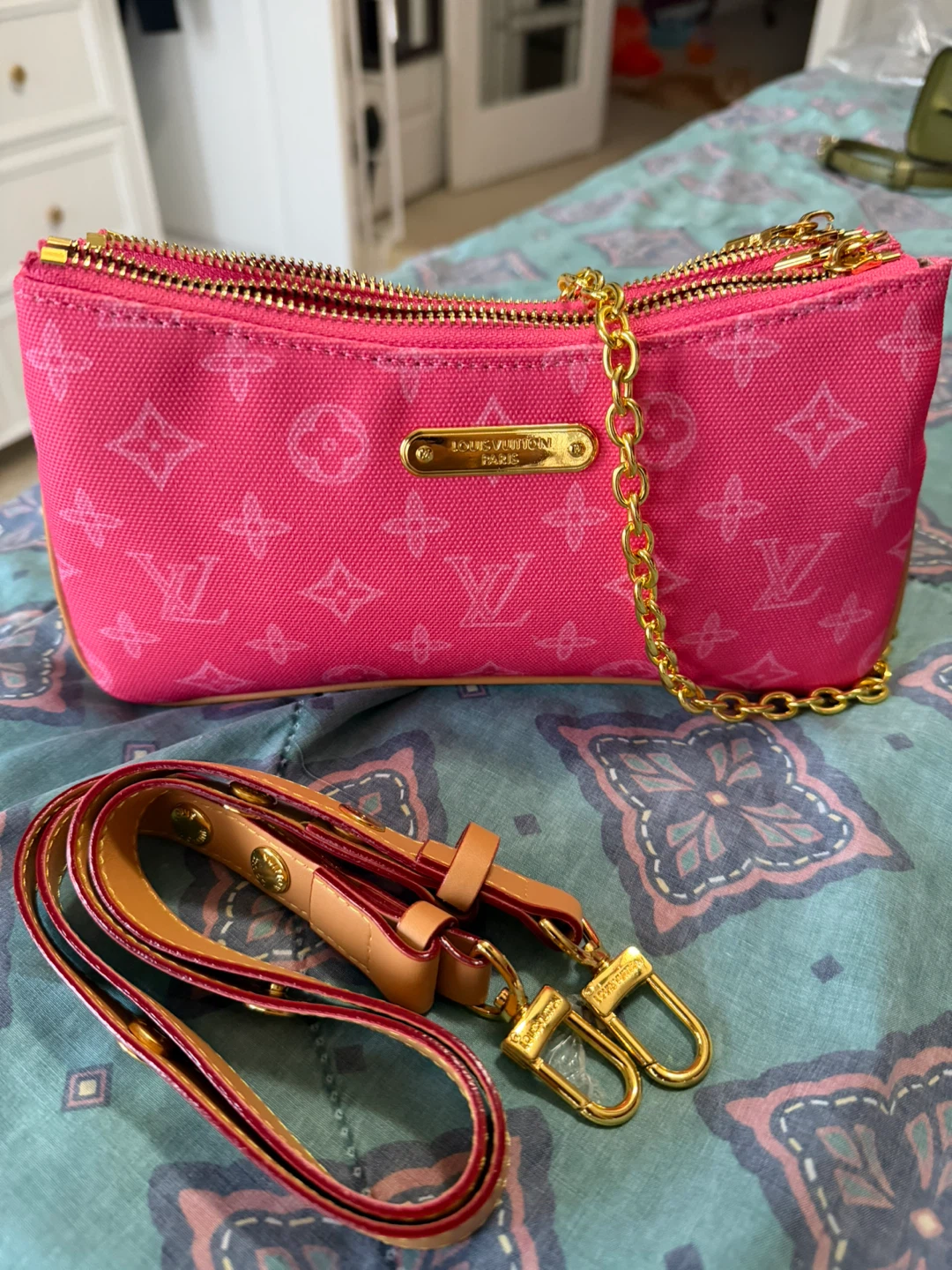 Louis Vuitton Pink Monogram Pouch Bag