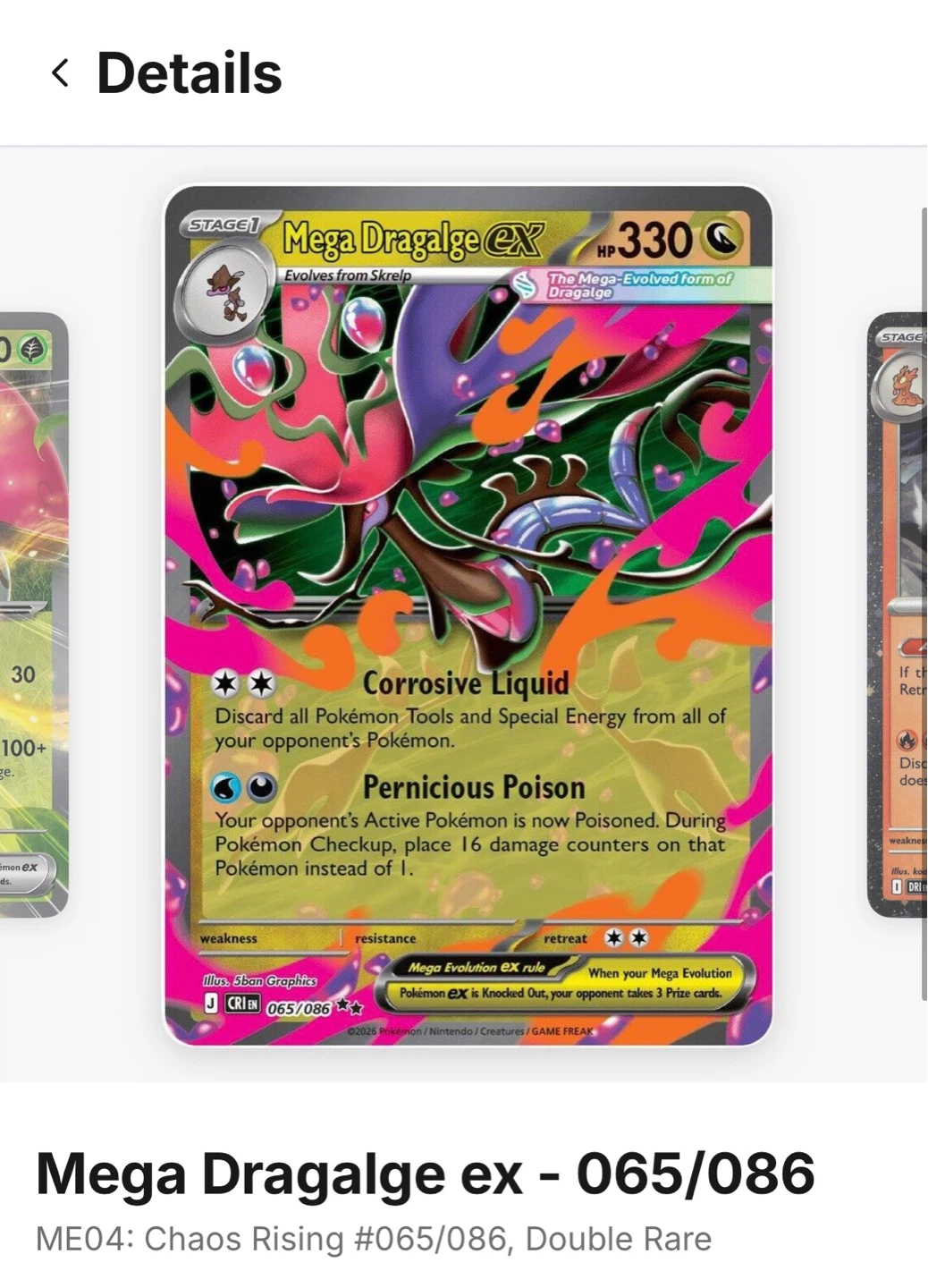 Mega Dragalge ex 065/086 Pokemon Card