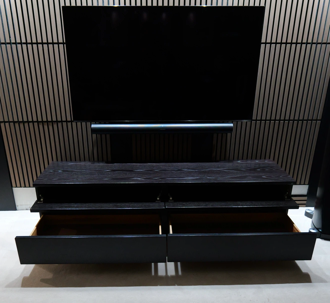 Black media console with drawers - photo 2