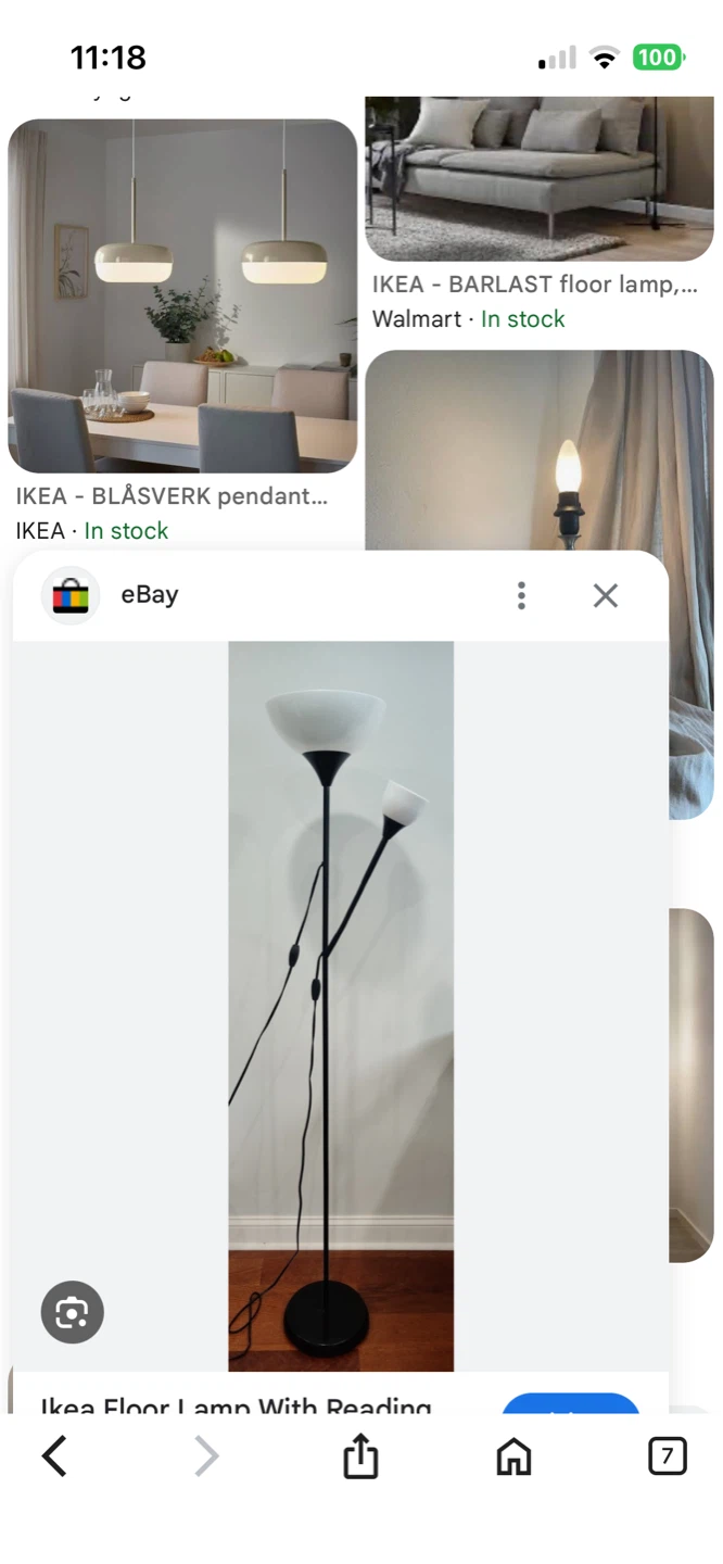 IKEA Floor Lamp with Reading Light