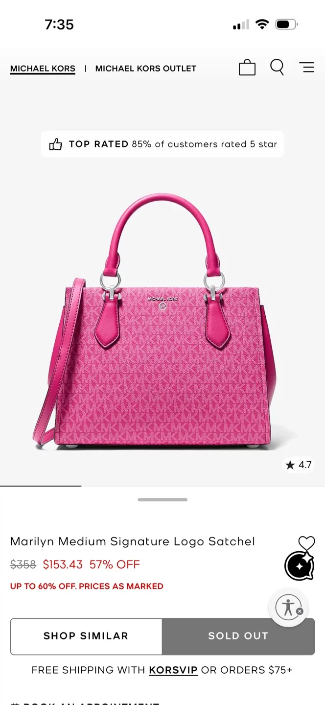 Michael Kors Marilyn Medium Signature Logo Satchel - Pink