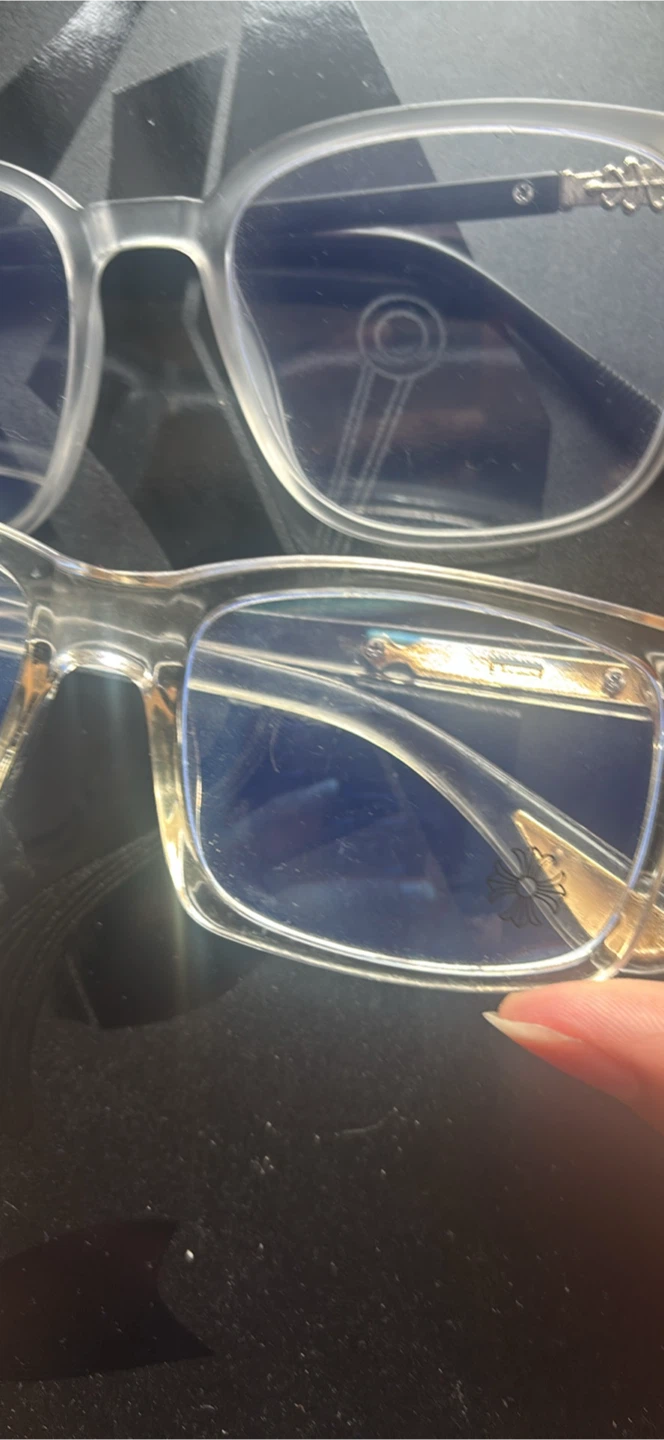 Two clear chrome heart glasses - photo 2