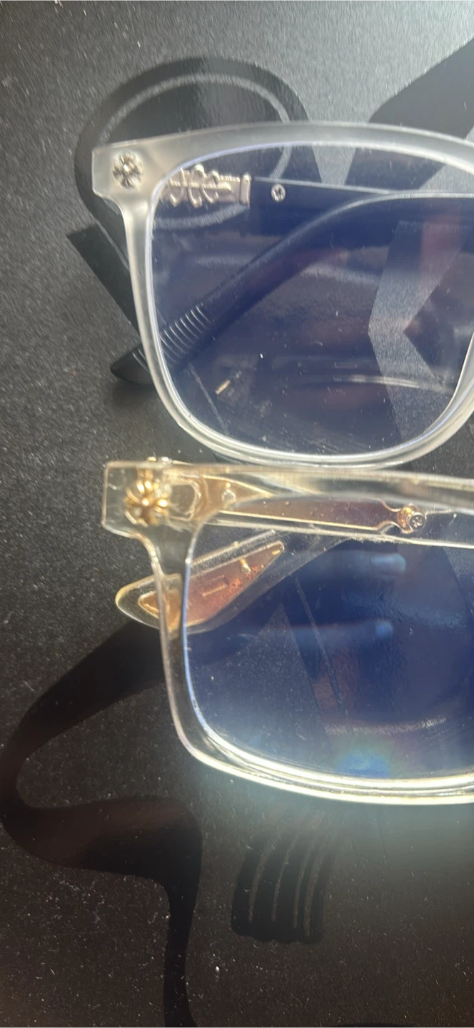 Two clear chrome heart glasses - photo 3