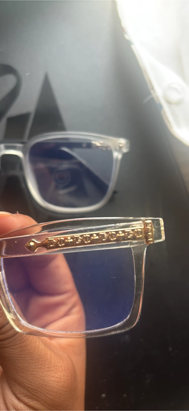 Two clear chrome heart glasses - photo 4