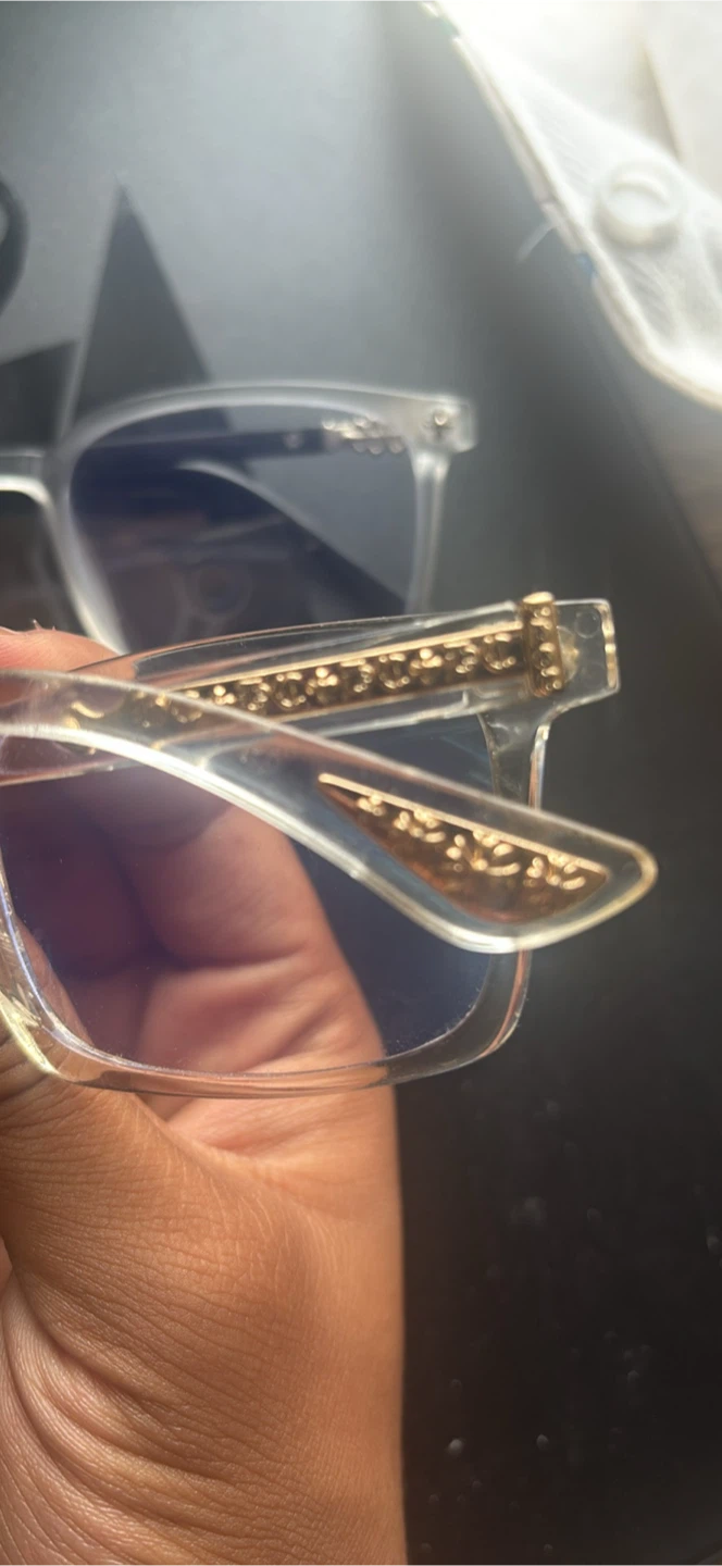 Two clear chrome heart glasses - photo 5