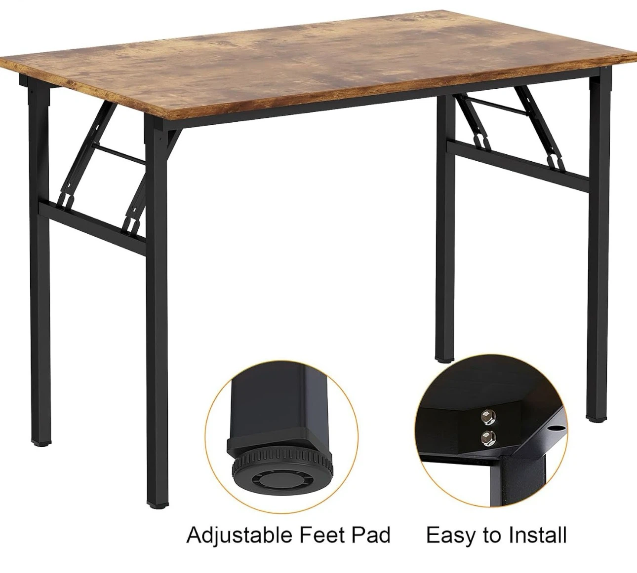 Foldable Desk - Rustic Wood Top - photo 2