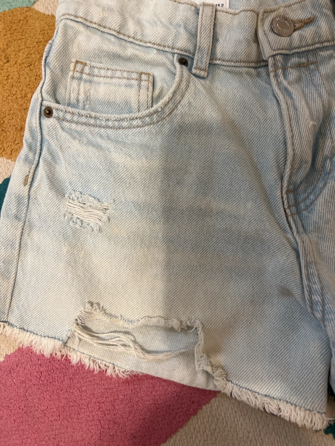 Zara Distressed Denim Shorts - photo 2