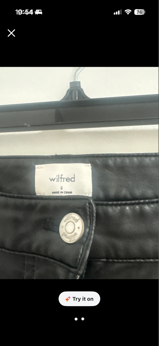 Wilfred Black Faux Leather Pants